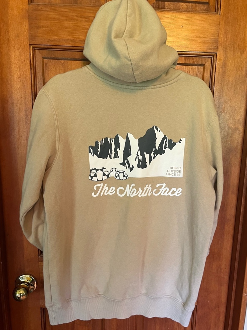 The North Face Tan Mountain Graphic Pullover Hoodie Sweatshirt Men’s M